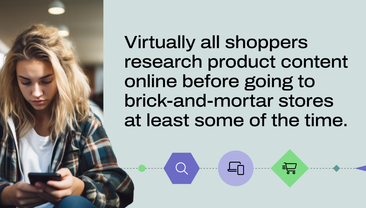 virtually all shoppers research product content before going to brick-and-mortar stores.